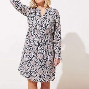 Loft Plus Vine Ruffle Shirt Dress